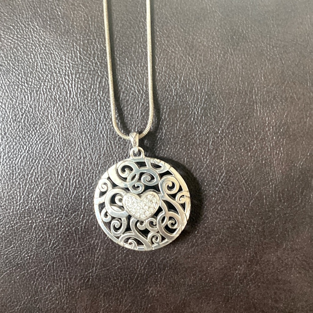 Brighton Paris Lights Heart Silver Crystal Necklace